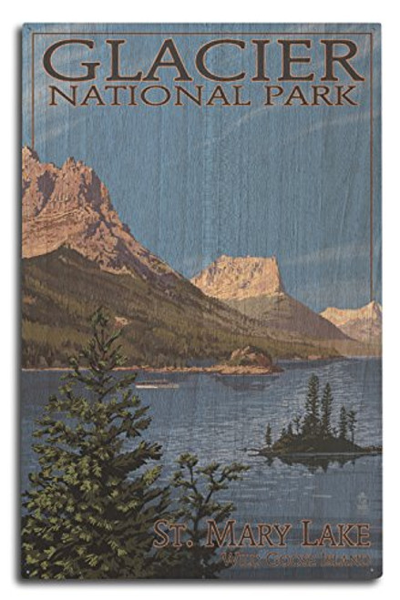 Lantern Press Glacier National Park Montana St. Mary Lake -10x15 Wood Wall Sign Wall Decor Ready to Hang- Lantern Press Glacier National Park Montana St. Mary Lake -10x15 Wood Wall Sign Wall Decor Ready to Hang-