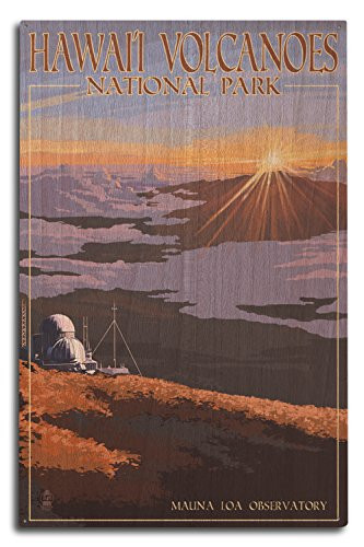 Lantern Press Hawaii Volcanoes National Park Mauna Loa Observatory at Sunrise -10x15 Wood Wall Sign Wall Decor Ready to Hang-