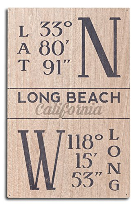 Lantern Press Long Beach California Latitude and Longitude -Blue- -10x15 Wood Wall Sign Wall Decor Ready to Hang- Lantern Press Long Beach California Latitude and Longitude -Blue- -10x15 Wood Wall Sign Wall Decor Ready to Hang-