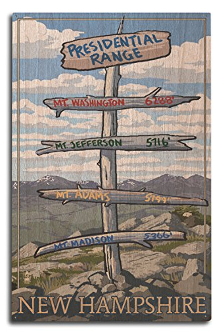 Lantern Press Presidential Range New Hampshire Destinations Sign -10x15 Wood Wall Sign Wall Decor Ready to Hang- Lantern Press Presidential Range New Hampshire Destinations Sign -10x15 Wood Wall Sign Wall Decor Ready to Hang-