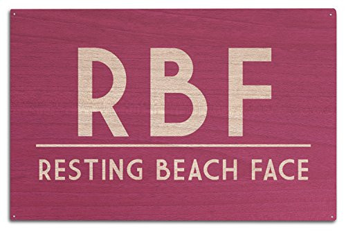 Lantern Press Resting Beach Face Simply Said -10x15 Wood Wall Sign Wall Decor Ready to Hang-