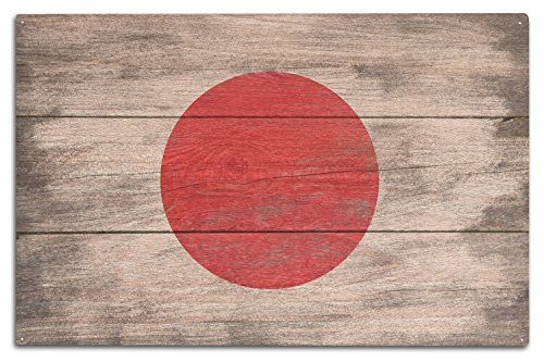 Lantern Press Rustic Japan Country Flag -10x15 Wood Wall Sign Wall Decor Ready to Hang-