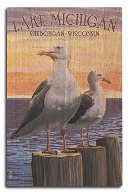 Lantern Press Sheboygan Wisconsin Lake Michigan Seagulls -10x15 Wood Wall Sign Wall Decor Ready to Hang- Lantern Press Sheboygan Wisconsin Lake Michigan Seagulls -10x15 Wood Wall Sign Wall Decor Ready to Hang-