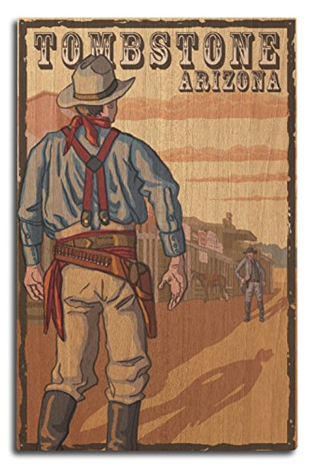 Lantern Press Tombstone Arizona Cowboy Standoff -10x15 Wood Wall Sign Wall Decor Ready to Hang- Lantern Press Tombstone Arizona Cowboy Standoff -10x15 Wood Wall Sign Wall Decor Ready to Hang-