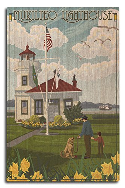 Lantern Press Mukilteo Lighthouse Washington -10x15 Wood Wall Sign Wall Decor Ready to Hang- Lantern Press Mukilteo Lighthouse Washington -10x15 Wood Wall Sign Wall Decor Ready to Hang-