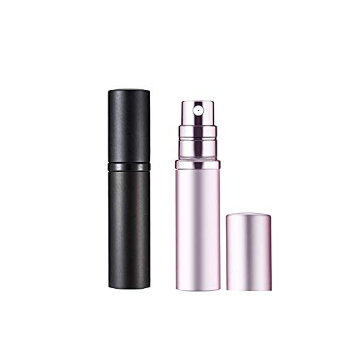 Yeejok Refillable Perfume Bottle Atomizer for Travel Portable Easy Refillable 5ml Perfume Spray Pump Bottle for Men and Women - Black and Pink
