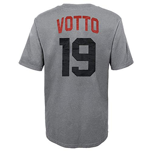 Outerstuff MLB Youth 8-20 Team Color Alternate Primary Logo Name and Number Player T-Shirt -8 Joey Votto Cincinnati Reds Gray Alternate-
