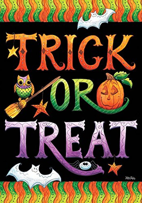 Briarwood Lane Halloween Trick or Treat House Flag Owl Bat Jack O'Lantern 28" x 40"