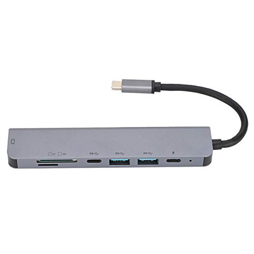 Portable 7?in?1 Hub Type?C to HDMI  plusPD Multifunction Adapter Fast Charge Aluminum Alloy Converter High-Speed USB-C Multi-Port Hub with 4K HDMI Output