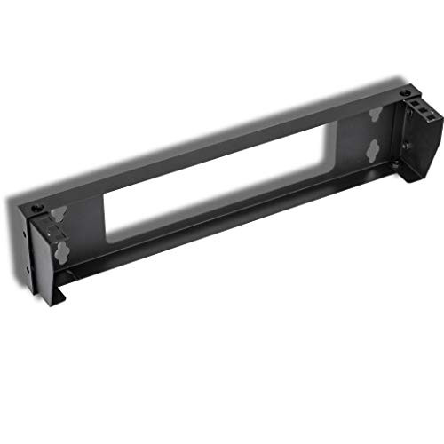 Kenuco 19 Inch Steel Vertical Rack and Wall Mountable Server Rack Mount -Black-1U-