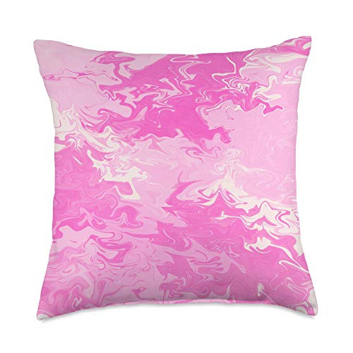 Abstract Art Paint Dripping Trippy Cases Trippy Pink Abstract Paint Drip Artistic Flowy Look Throw Pillow 18x18 Multicolor