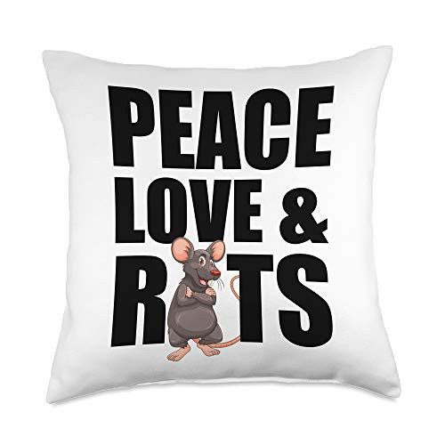 Pet Rat Gift Apparel Peace Love and Rats Pet Mouse Owner Gift Throw Pillow 18x18 Multicolor Pet Rat Gift Apparel Peace Love and Rats Pet Mouse Owner Gift Throw Pillow 18x18 Multicolor