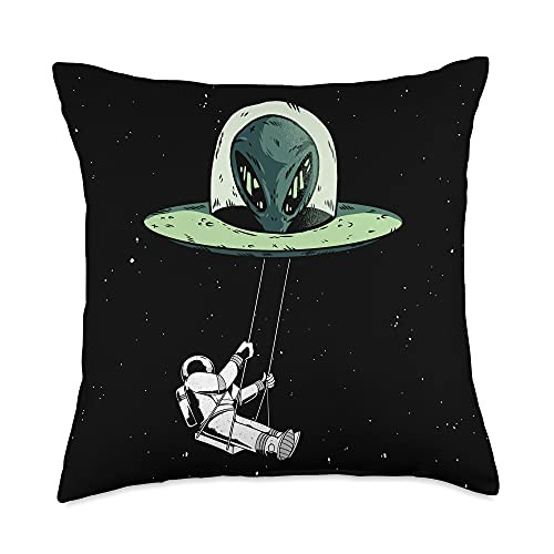 Astronomy Science Astronaut Space Travel Gift Alien Extraterrestrial UFO Outer Space Scientist Astronaut Throw Pillow 18x18 Multicolor