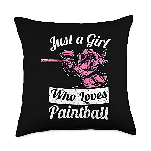 Funny Paintball Girl Gift Just A Girl Who Loves Paintball Throw Pillow 18x18 Multicolor