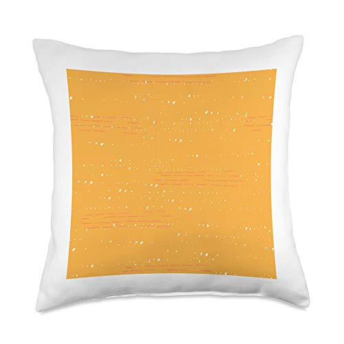 Abstract Art Decor Gifts Abstract Art Lines Dots Yellow Print Decor Gift Throw Pillow 18x18 Multicolor