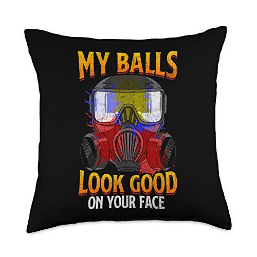 Vintage Paintball Ugly Christmas Gift Co Vintage Paintball Ugly Christmas Throw Pillow 18x18 Multicolor