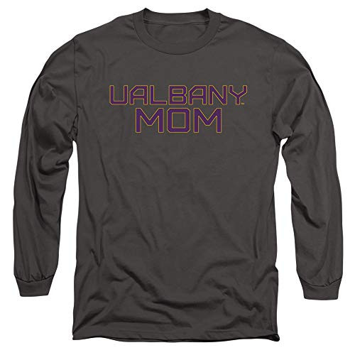 University at Albany Official Mom Unisex Adult Long-Sleeve T Shirt Charcoal Large University at Albany Official Mom Unisex Adult Long-Sleeve T Shirt Charcoal Large