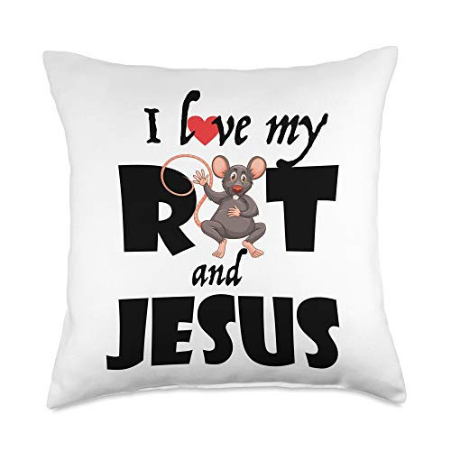 Pet Rat Gift Apparel Love My Pet Rat And Jesus Cute Mouse Gift Throw Pillow 18x18 Multicolor Pet Rat Gift Apparel Love My Pet Rat And Jesus Cute Mouse Gift Throw Pillow 18x18 Multicolor