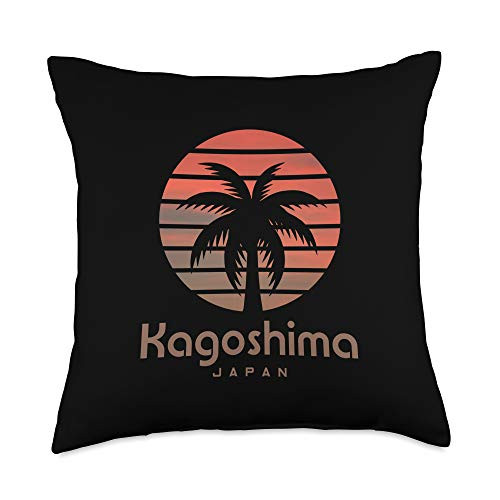 Japan Kagoshima Design Kagoshima Japan Travel Vacation Souvenir Throw Pillow 18x18 Multicolor