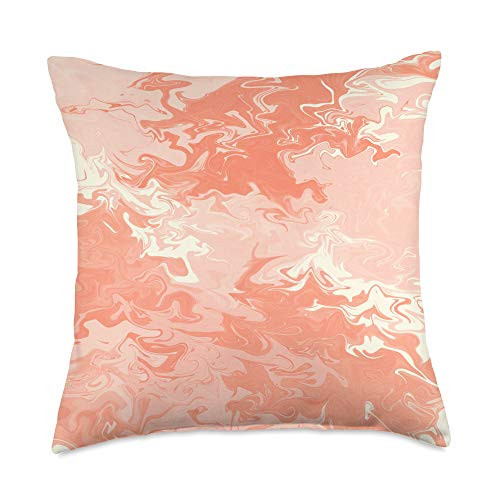 Abstract Art Paint Dripping Trippy Cases Salmon Paint Drip Abstract Trippy Artistic Flowy Look Case Throw Pillow 18x18 Multicolor