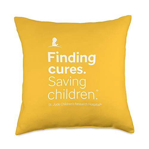 St. Jude Children's Research Hospital St. Jude Finding Cures. Saving Children. Yellow Throw Pillow 18x18 Multicolor