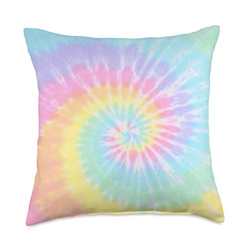 Pastel Tie Dye Designs Pastel Tie Dye Light Pink Blue Yellow Purple Swirl Throw Pillow 18x18 Multicolor