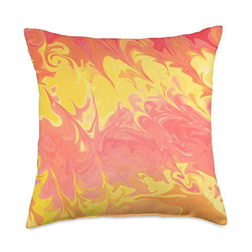 Abstract Art Paint Dripping Trippy Cases Red Pink Orange Trippy Abstract Paint Drip Splash Runny Throw Pillow 18x18 Multicolor