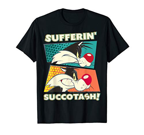 Looney Tunes Sylvester Sufferin' Succotash Comic Panels T-Shirt
