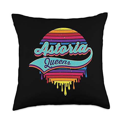 Astoria Threads Studio Astoria Queens Typographic Dripping Paint Throw Pillow 18x18 Multicolor