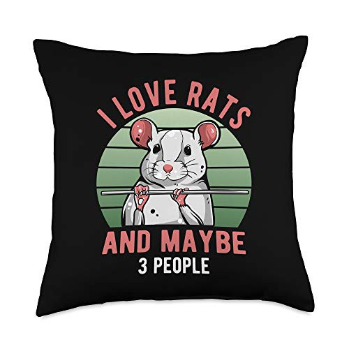 Cute Rat Mouse Rats Lover Gifts I Love Crazy Rat Lady Men Pet Throw Pillow 18x18 Multicolor Cute Rat Mouse Rats Lover Gifts I Love Crazy Rat Lady Men Pet Throw Pillow 18x18 Multicolor