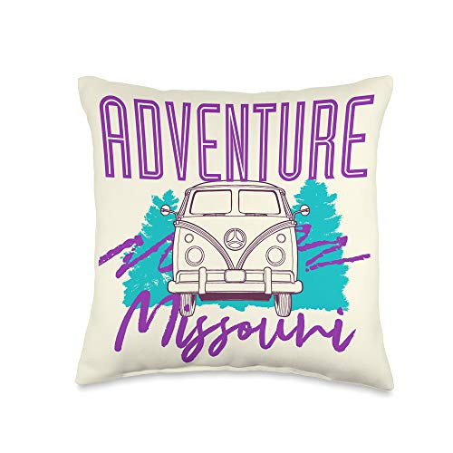MO Travel Driving Camper Travel Missouri Souvenir Travel Adventure Driving Camp Throw Pillow 16x16 Multicolor