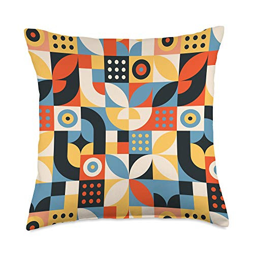 Gifts For Art Lovers Yellow Orange Blue Modern Mid-Century Throw Pillow 18x18 Multicolor Gifts For Art Lovers Yellow Orange Blue Modern Mid-Century Throw Pillow 18x18 Multicolor