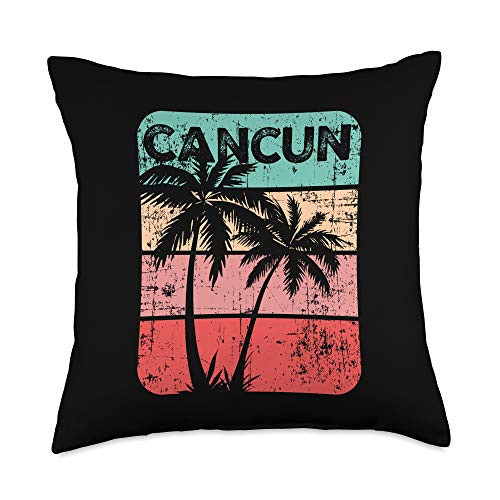 Vacacione en Cancun Mexico Cancun Mexico Vintage Sunset Vacation Travel Souvenir Gift Throw Pillow 18x18 Multicolor Vacacione en Cancun Mexico Cancun Mexico Vintage Sunset Vacation Travel Souvenir Gift Throw Pillow 18x18 Multicolor