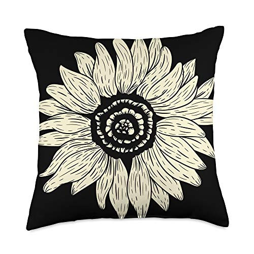 Sunflowers Sunshine Yellow Flowers Florist Gifts Yellow Flower Floral Aesthetic Sunshine Blossom Sunflower Throw Pillow 18x18 Multicolor