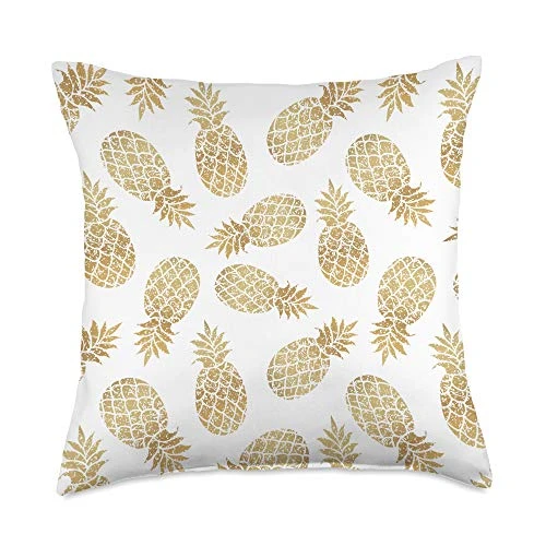 Cute Summer Fruit Phonestand Case Gold-Yellow Pineapple Phone Throw Pillow 18x18 Multicolor