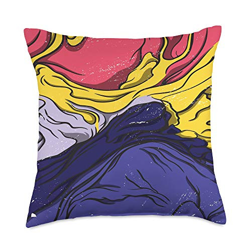 Colorful Designs Blue Yellow Red Colorful Pattern Throw Pillow 18x18 Multicolor Colorful Designs Blue Yellow Red Colorful Pattern Throw Pillow 18x18 Multicolor