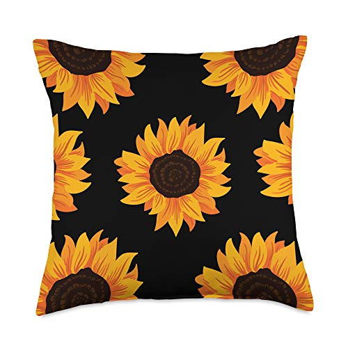 Sunflowers Sunshine Yellow Flowers Florist Gifts Sunshine Yellow Flowers Florist Women Girls Gift Sunflower Throw Pillow 18x18 Multicolor