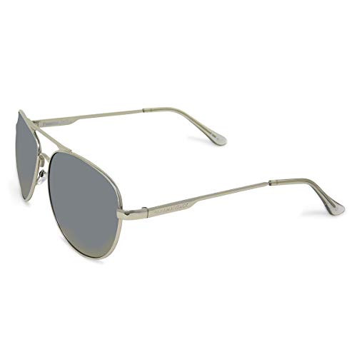 Panama Jack Metal Aviator Escape Sport Sunglasses -Silver-