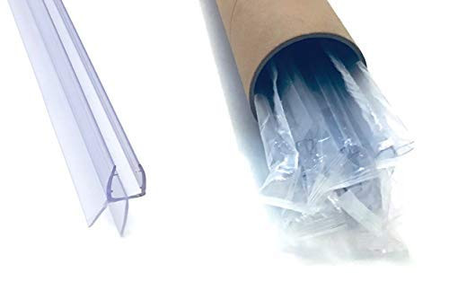 -2 Pack- SuperSeals Frameless Shower Door Glass Bottom Sweep -3-8" Glass Thickness-