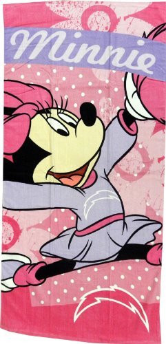NFL Disney San Diego Chargers Minnie Beach Towel 30" X 60" 100 percent Cotton Officially License