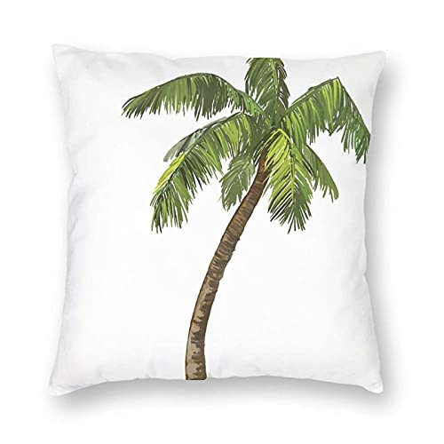 Pooizsdzzz Cartoon Palms Image Tropical PNT and Sand Serenity Nature Foliage Print Decorative Throw Pillow CoversModern Design Bed or Sofa Pillows Case 18 x 18 inch