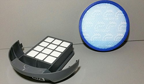 Hoover HEPA Exhaust 411018001 and 304087001 Blue Circular Washable Primary Filter Kit for Elite Rewind Bagless Uprights. OEM Hoover Filters