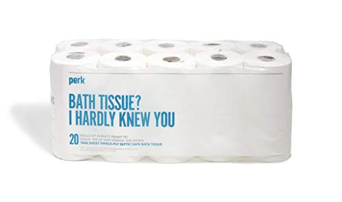 Perk PK55153 Perk Septic Safe 1-Ply Toilet Paper White 1000 Sheets-Roll 20 Rolls-Pack -PK55153-