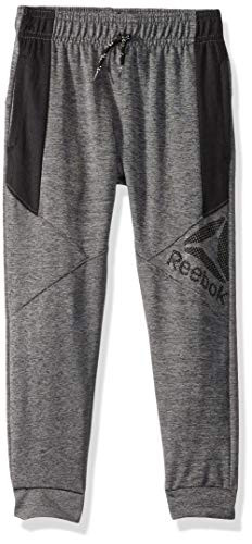 Reebok Boys' Little Active Jogger French Terry Charcoal Heather Grey 4