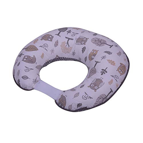 Bacati Unisex Cotton Nursing Pillow Cover Grey-Beige