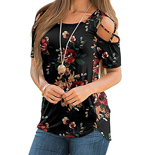 Womens Summer T Shirts Short Sleeve Tee Tunic Loose Basic Strappy Cross Cut Cold Shoulder Tops Blouse Womens Summer T Shirts Short Sleeve Tee Tunic Loose Basic Strappy Cross Cut Cold Shoulder Tops Blouse