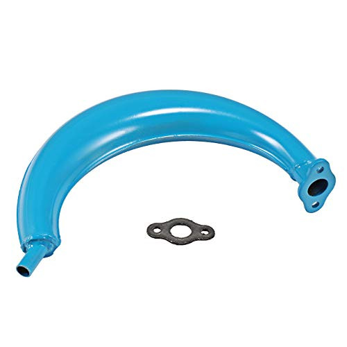 HGC 40mm Half Moon Silencer Muffler Exhaust Black For 49cc 60cc 66cc 80cc 2-Stroke Engine Motor Motorized Bicycle Bike -Blue-