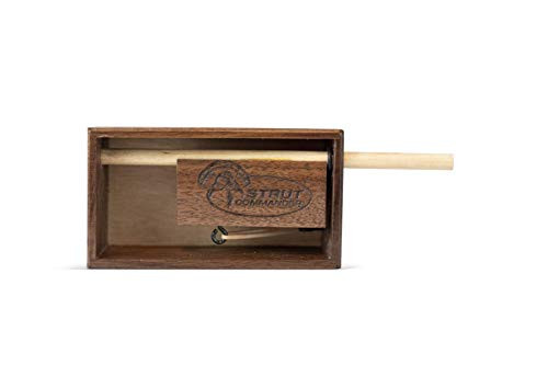 STRUT COMMANDER Button Pusher Turkey Call - Walnut Turkey Call - Turkey Gobble Box Call for Hunting -