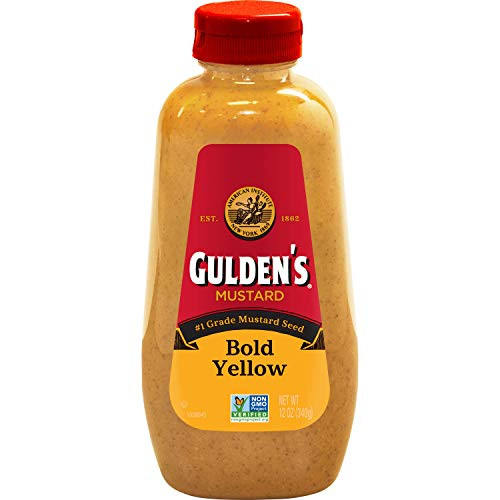 Gulden's Bold Yellow Mustard Squeeze Bottle Keto Friendly 12 Oz Pack of 12