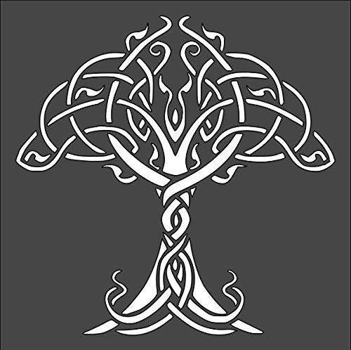 1- 5.5x5.5 inch Custom Cut Stencil Celtic Tree of Life Arts and Crafts Scrapbooking Painting on The Wall Wood Glass